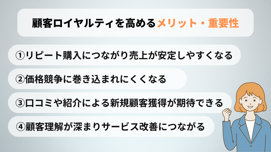 顧客ロイヤルティを高めるメリット・重要性